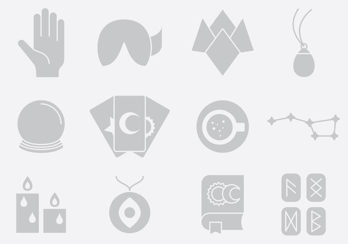 Gris adivinación iconos vector