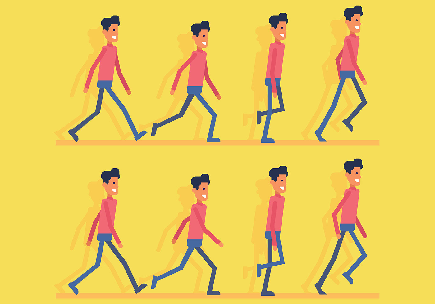 Animated Walking Cycle Vector Art, Icons, and Graphics for Free Download