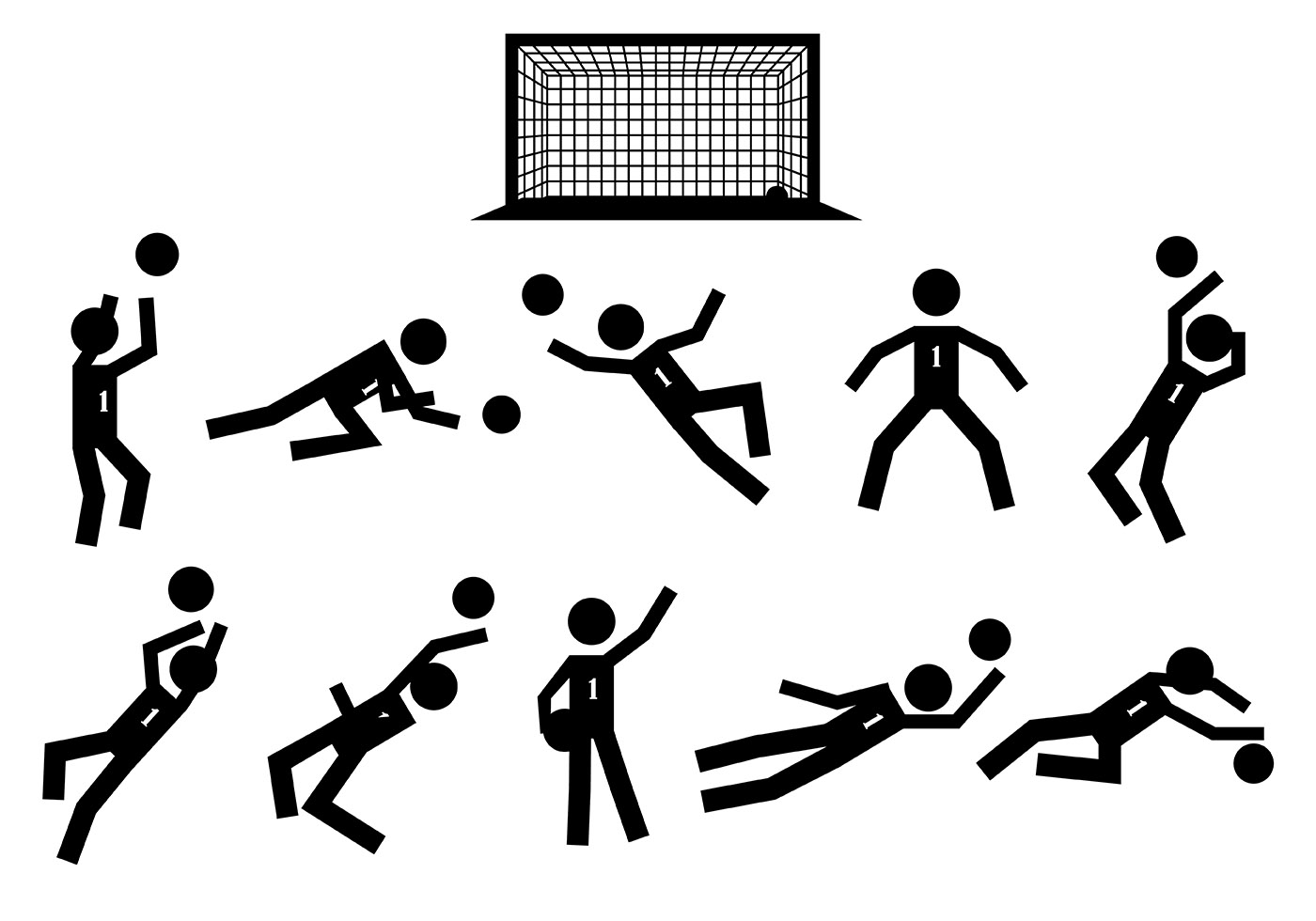 Stick Figure Goal Keeper Icons Vector 125245 Vector Art at Vecteezy