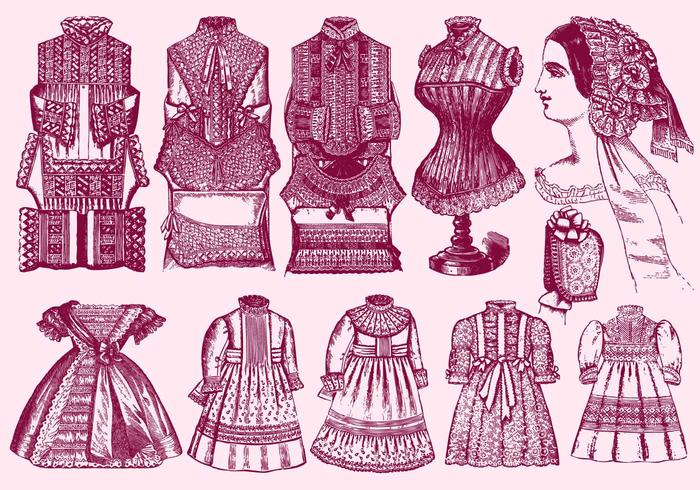 Lace Trim Clothes vector