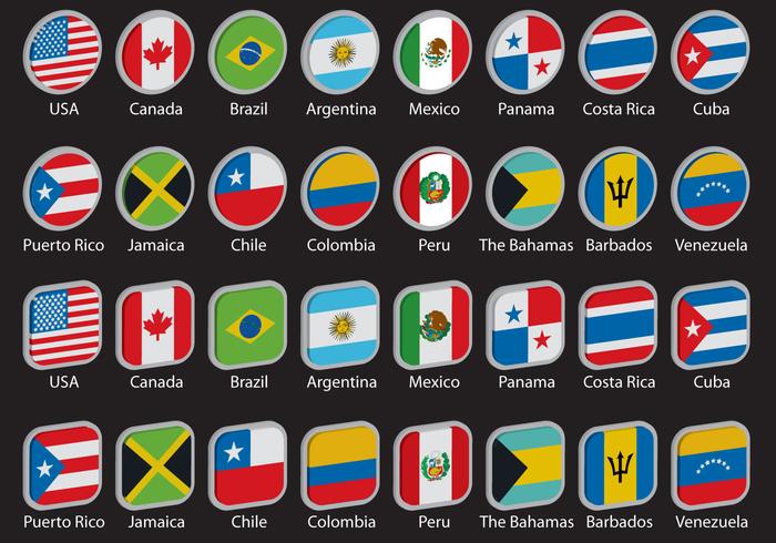 3D Americas Flags