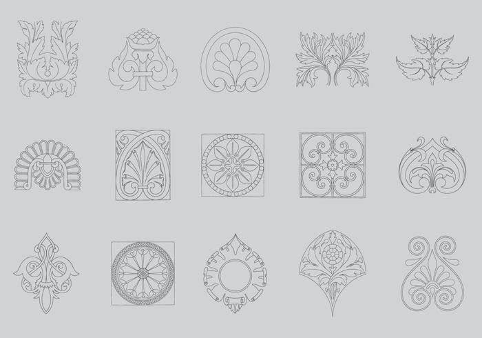 Line Antique Decor vector