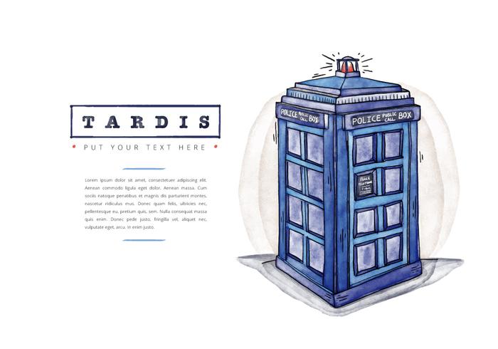 Free Tardis Police Call Box Watercolor Style vector