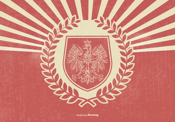 Retro Style Polish Eagle Illustration vector