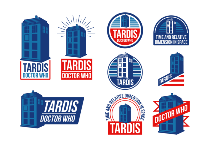 Etiquetas del vector de Tardis de la caja de la policía