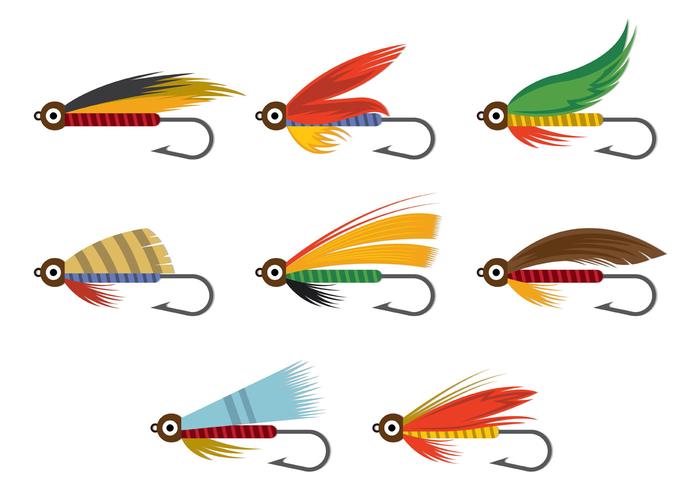 Vector Of Fly Fishing Lures Hook 125320 Vector Art at Vecteezy