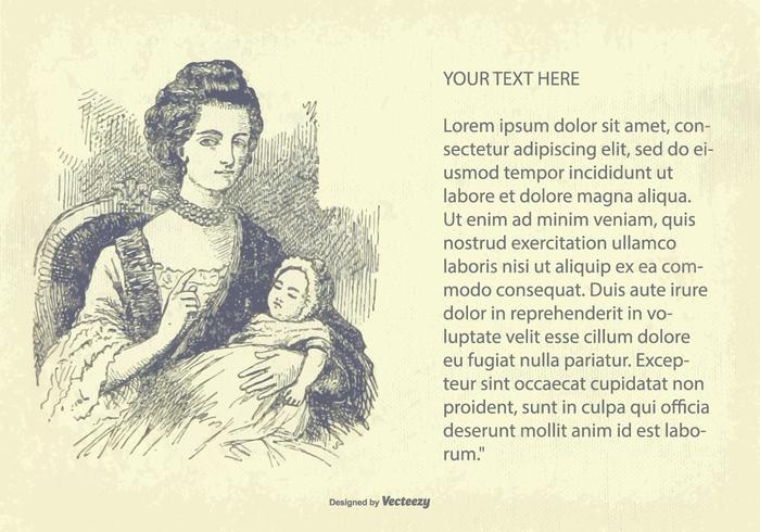 Mother and Child Vintage Illustration Mother and Child Vintage Illustration