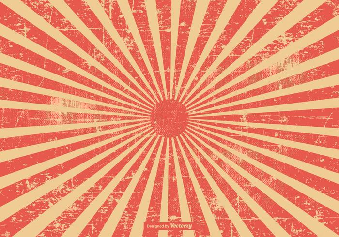 Red Grunge Style Sunburst Background vector