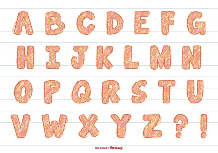 Cute Hand Drawn Marker Alphabet Cute Hand Drawn Marker Alphabet