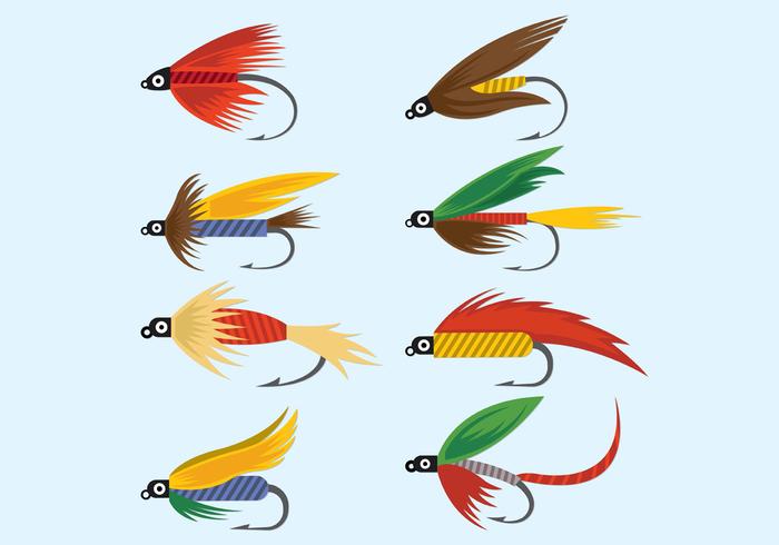 Vector Of Fly Fishing Lures Hook