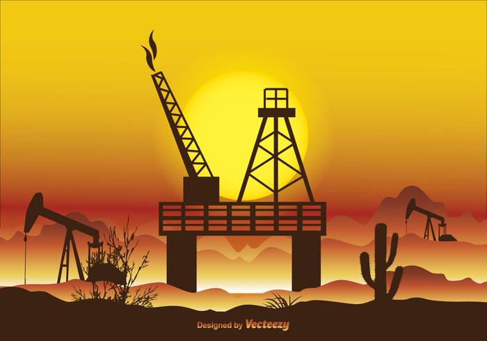 Oil Field Vector Illustration