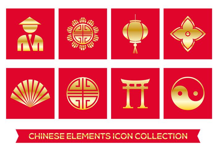 Chinese Element Icons vector