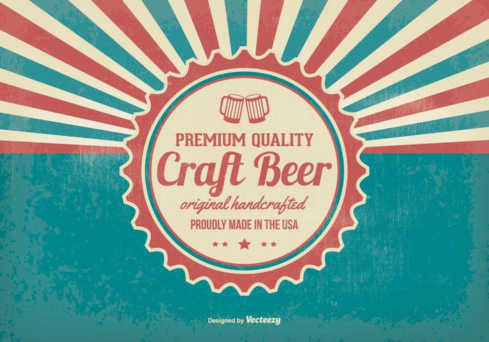 Fondo promocional retro de la cerveza hecho a mano vector