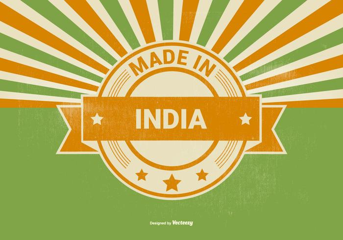 Retro Style Made in India Illustration vector