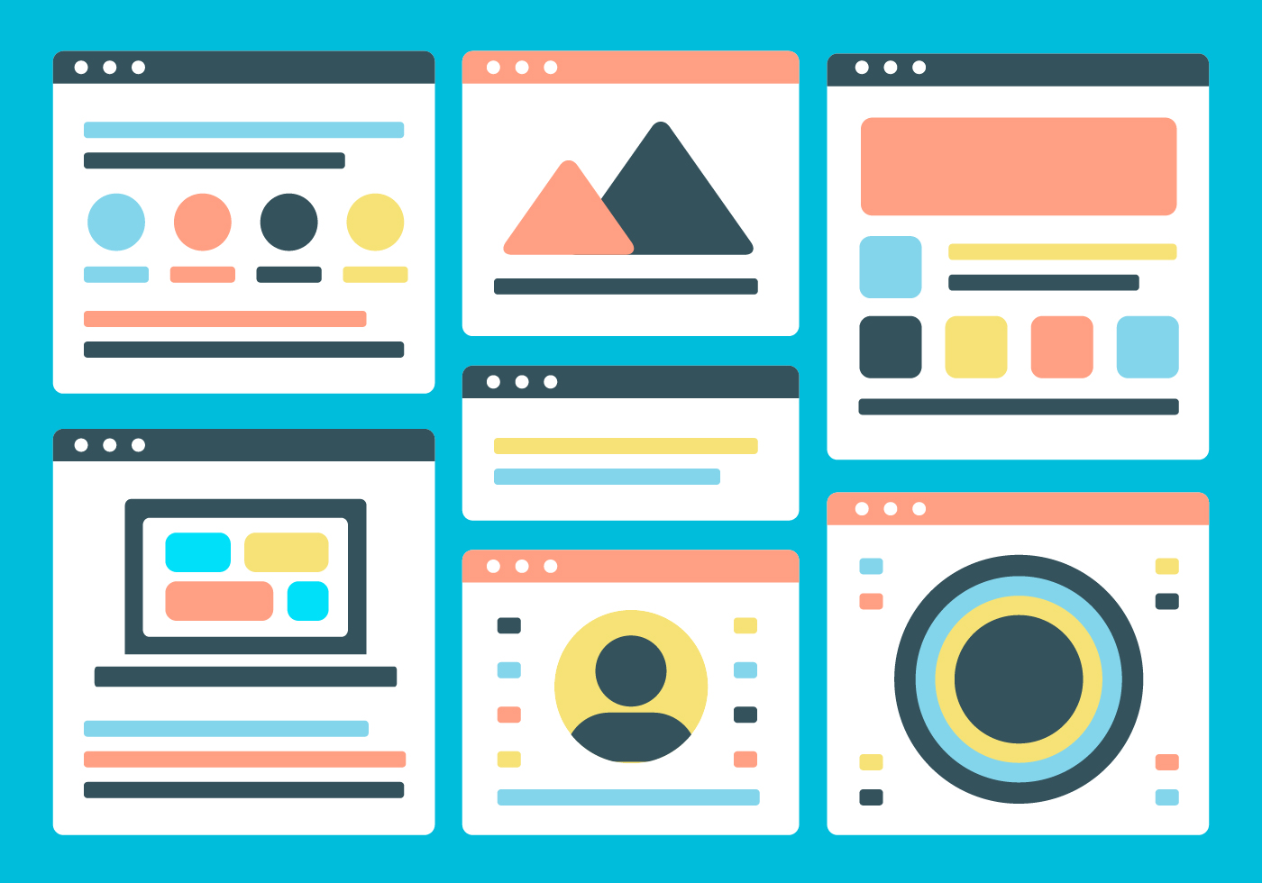 Download Free Flat Website Layout Vector Background Two 125414 ...