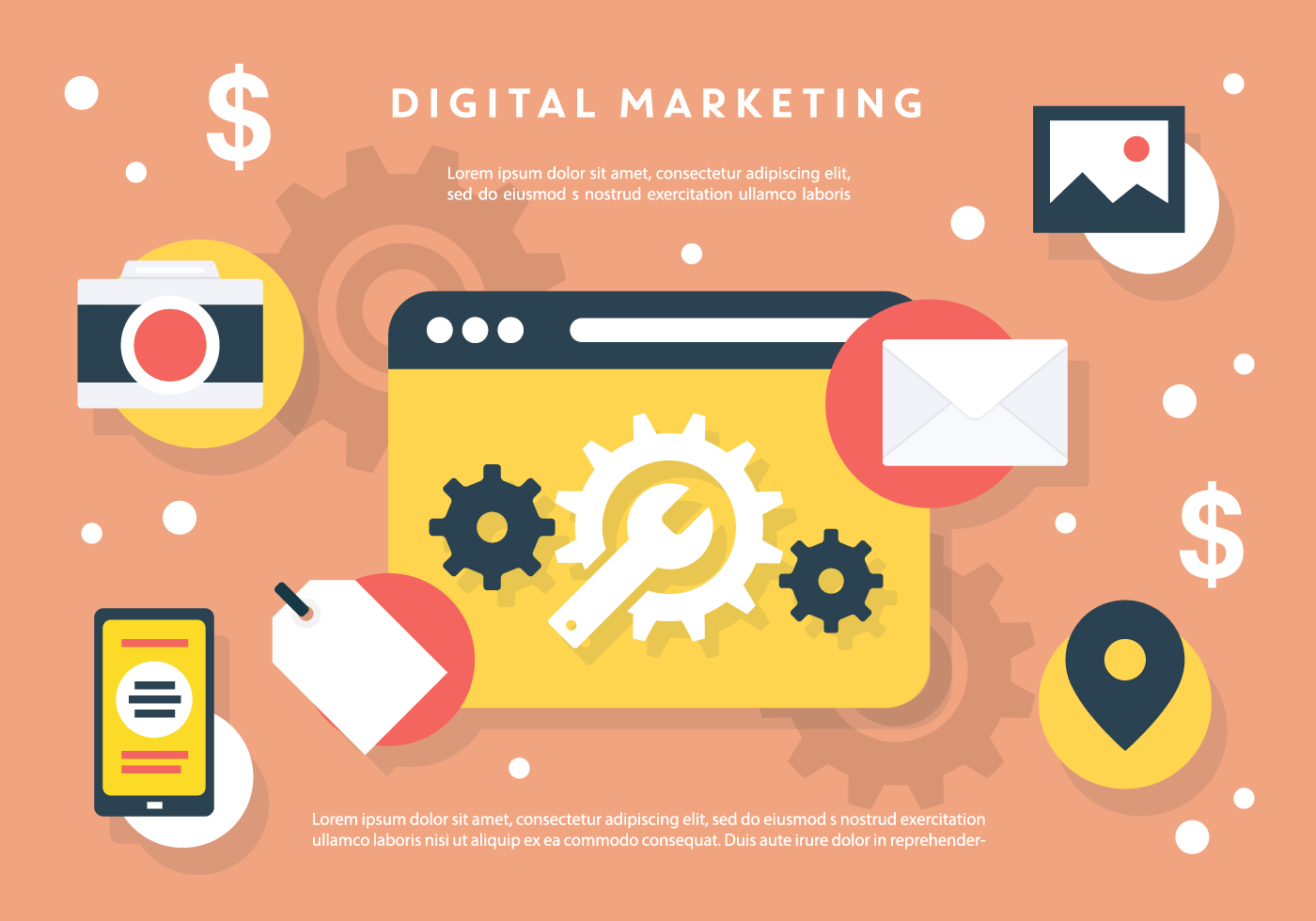 Set of Flat Digital Marketing Vectors 125429 Vector Art at Vecteezy
