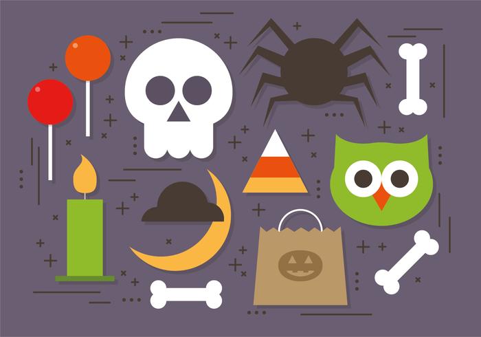 Colección libre de vectores de elementos de Halloween