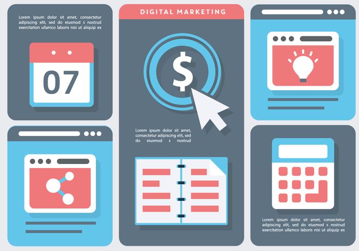 Ilustración vectorial de la logística de marketing digital vector