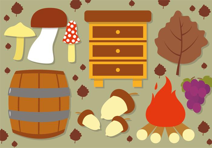 Flat Autumn Vector Elements Flat Autumn Vector Elements