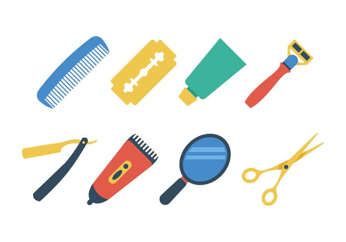 Juego de iconos de barbería gratis vector