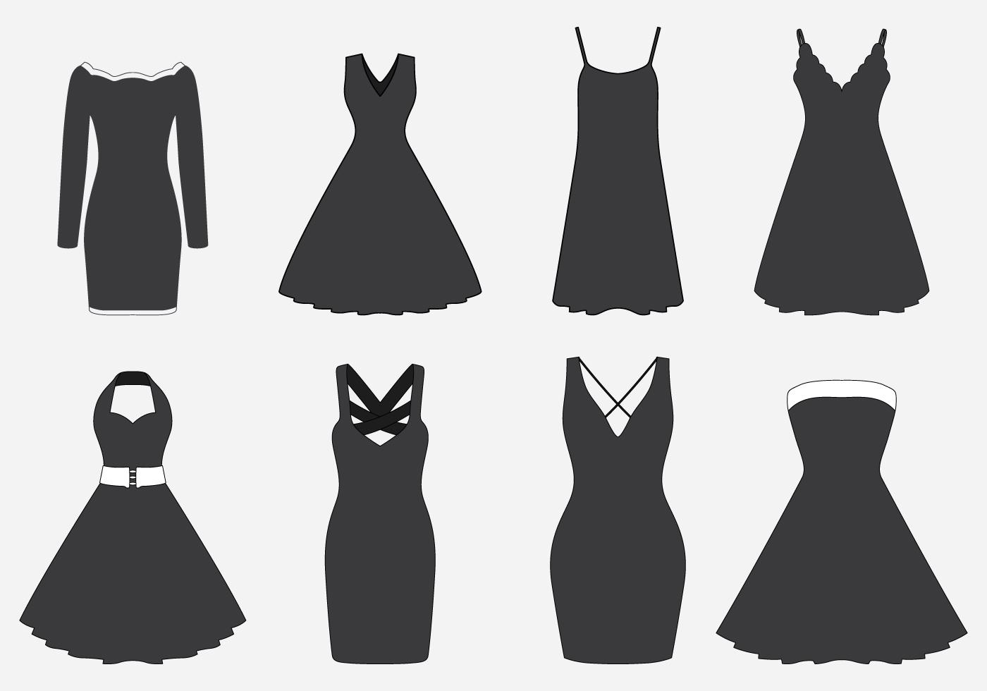 Black Dresses Set 125505 Vector Art At Vecteezy