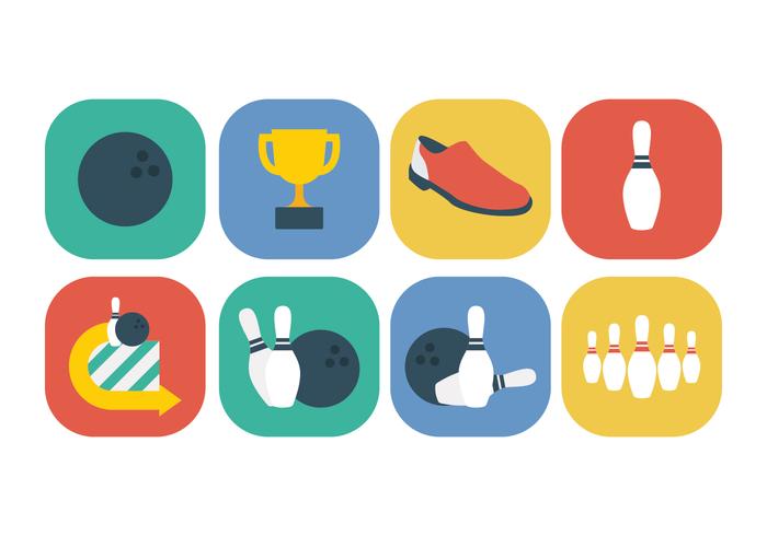 Juego de iconos para bolos gratis vector