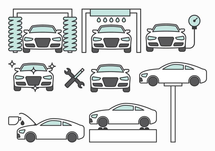 Car Maintenance Icons vector