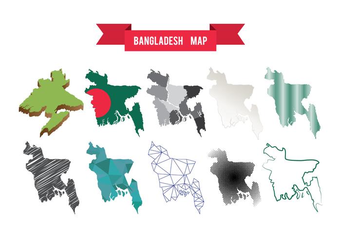 Vector libre del mapa de Bangladesh