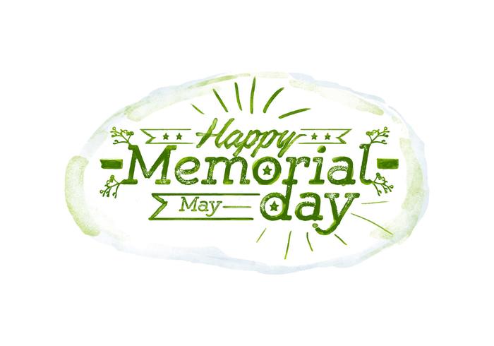 Memorial Day Watercolor Vector