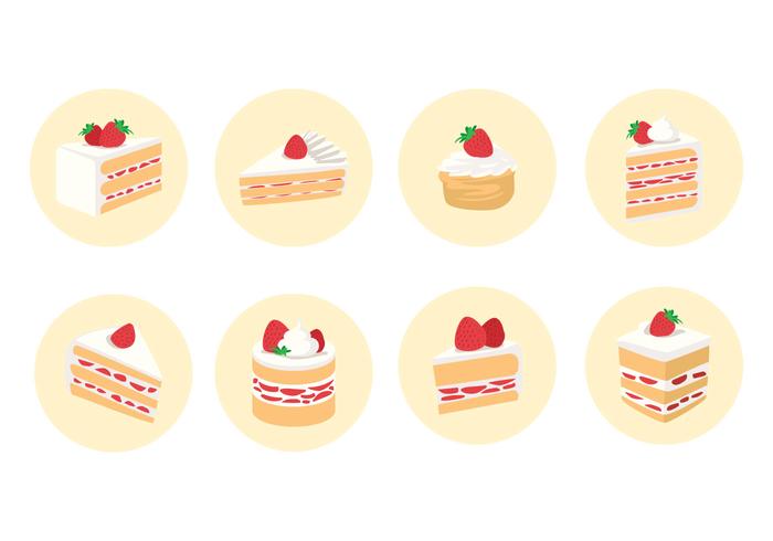 Sliced Strawberry Shortcake Vector