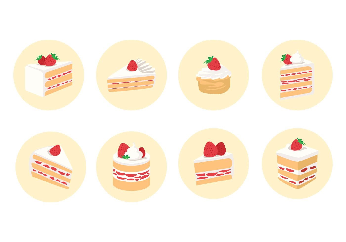 Sliced Strawberry Shortcake Vector 125632 Vector Art at Vecteezy