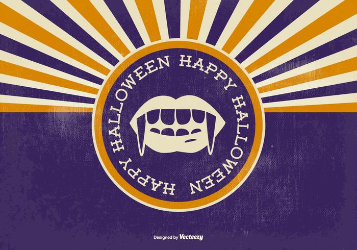 Retro Sunburst Halloween Illustration vector