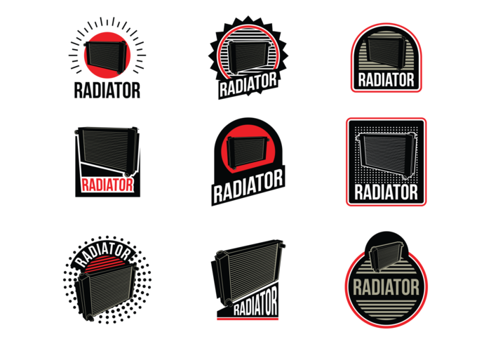 Etiquetas del vector del radiador