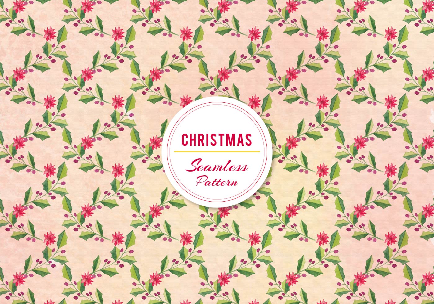 Download Vector Christmas Holly Pattern - Download Free Vectors ...