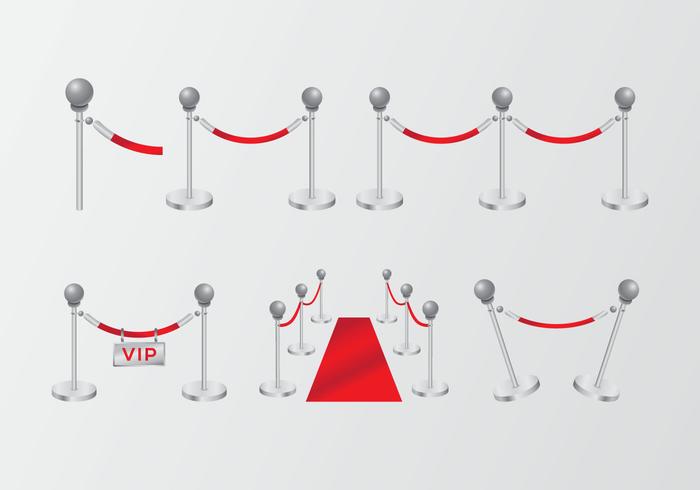 High class gradient red velvet rope vector