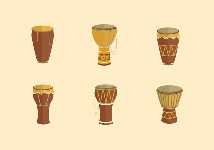 Taditional conga music instrument flat design vector