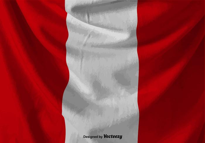 Wrinkled Vector Peru Flag Illustration