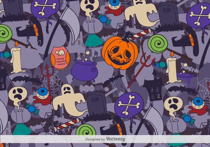 Crazy Halloween Vector Background