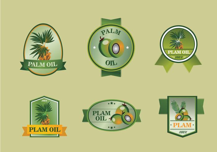 Palm oil label set vector