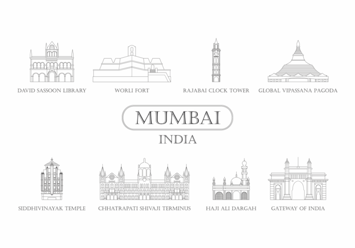 Icono del punto de referencia de Mumbai vector