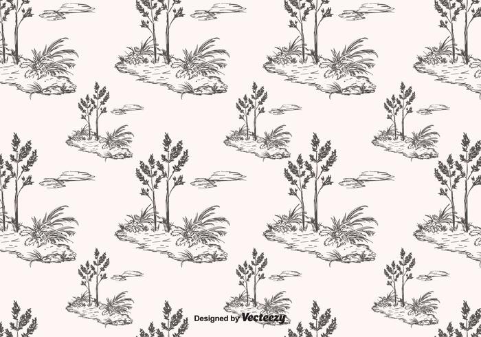 Hand Drawn Toile Pattern Vector