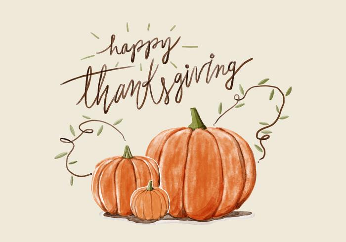 Thanksgiving Pumpkin Watercolor Vector