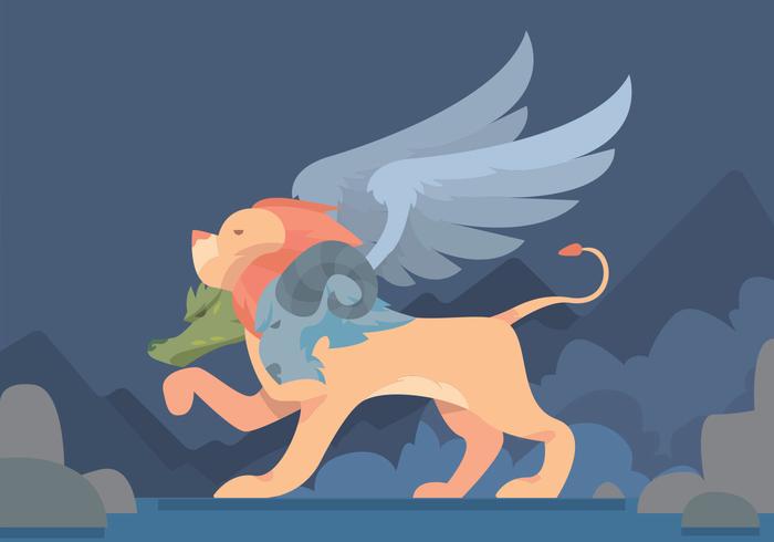 Winged Lion Vector Design