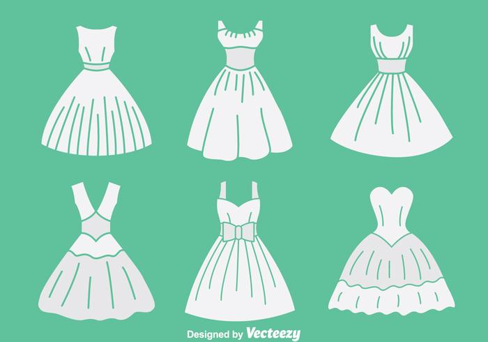 White Brides Maid Collection Vector White Brides Maid Collection Vector