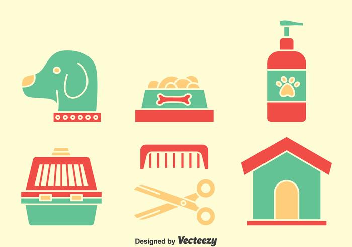 Dog Wash Element Icons Vector