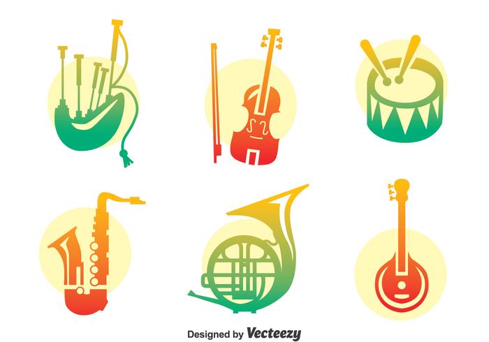 Colorful Music Instrument Vector Set