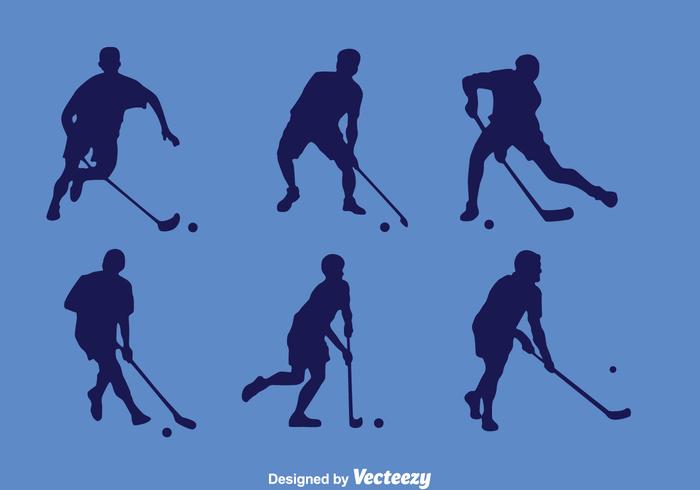 Floorball Player Silhouette Vector