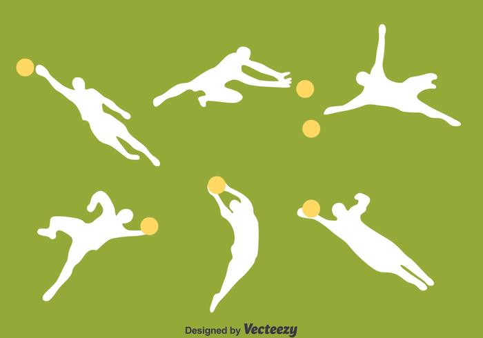 Goal Keeper Silhouette Vector Set Goal Keeper Silhouette Vector Set