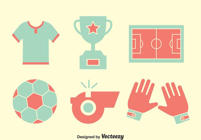 Nice Soccer Element Icons Vector