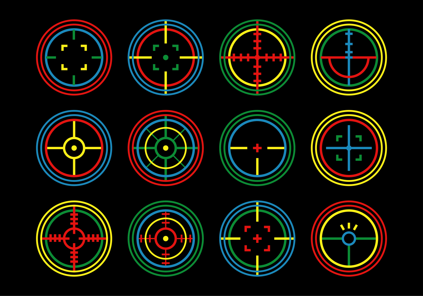 Laser Tag Target Vector Set 125861 Vector Art at Vecteezy